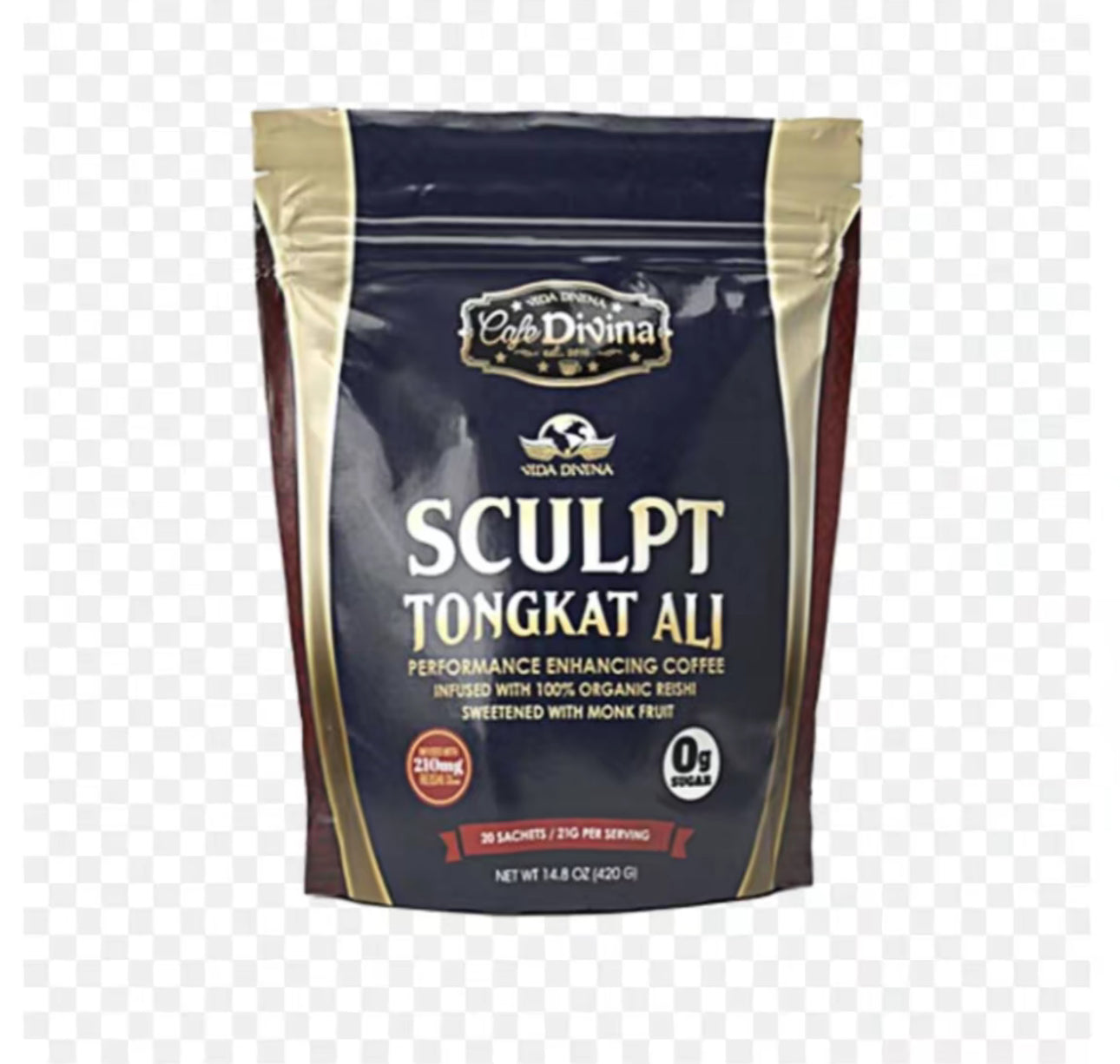Café Sculpt Tongkat Ali – Premium Coffee package with 30 individual sachets for energy and flavor.